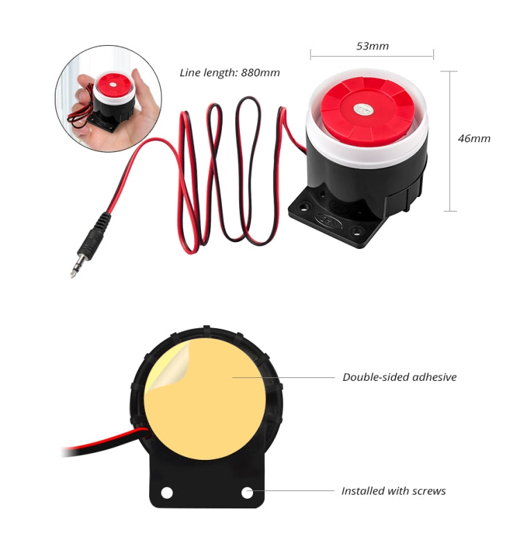 Mini Wired Alarm PSTN / GSM Wireless Home Alarm Security System 120 Decibel Horn Alarm Accessories Mini Wired Alarm PSTN / GSM Wireless Home Alarm Security System 120 Decibel Horn Alarm Accessories
